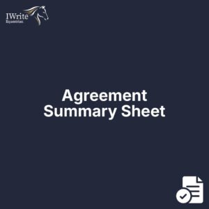 Agreement Summary Sheet