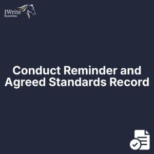 Conduct Reminder and Agreed Standards Record