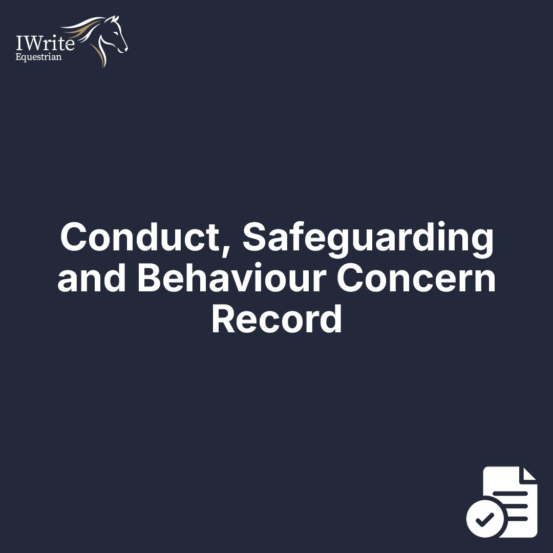 Conduct, Safeguarding and Behaviour Concern Record